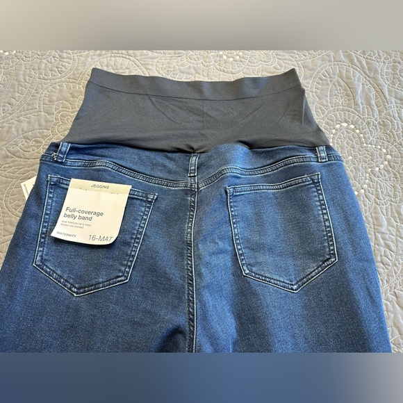 Sonoma Maternity Dark Wash Full Coverage Belly Band Jeggings NWT Size Ma… - Picture 5 of 13